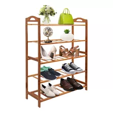 Zapatera Rack Organizador Multifunción De Bamboo 5 Estantes