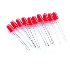 Bombillo Led Diodo Rojo Opaco Difuso 5mm Combo 10 Unidades