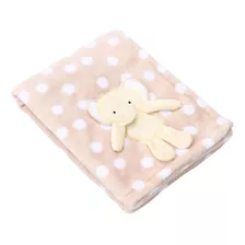 Manta Soft Bichinhos Bebê Infantil Cobertor Antialérgico Cor Bege De Elefantinho