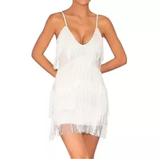 Mono Halter Con Fleco De Espalda Abierta Con Nudo