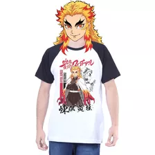 Camiseta Kyojuro Rengoku Kimetsu No Yaiba 100% Algodão