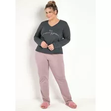 Pijama Manga Longa Plus Size