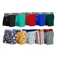 Kit Com 12 Cuecas Boxer Box Masculina Adulto Pitbull Atacado