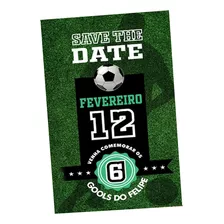Convite Futebol Festa Aniversário Digital Save The Date