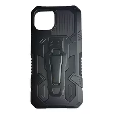 Carcasa Para iPhone 13 Negra Antigolpe Clip Metalizado