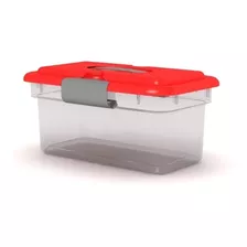 Caja Organizadora Botiquín Transparente Kendy 6 Lts Plástica Color Roja