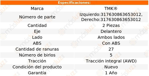 2- Mazas Delanteras Con Abs Legacy 4 Cil 2.0l 2009 Tmk Foto 2