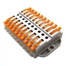 Bornera Terminal Conector Fast Clip 10 Vias Demasled Color Naranja