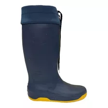 Bota De Goma Lluvia Con Cuello Azul Calfor Nautica 35 Al 44