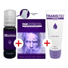 Kit Tinta 140ml Tinta Decalque + Papel + Transfer-inkstencil