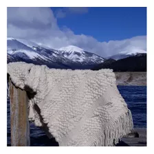 Manta Patagonica Tejida A Telar De Lana Merino Premium