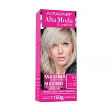 Kit Tintura Alfaparf Alta Moda É Colore Pigmentos Micronizados Concentrados Tono 9.1 Rubio Clarísimo Ceniza