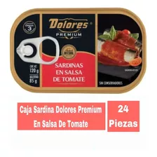Caja Sardina Dolores Premium En Salsa De Tomate 24 Pzs
