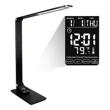 Lampara Led Mesa Escritorio, Calendario, Reloj, Temperatura