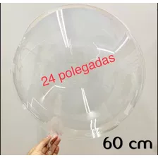 30 Balao Boboo Bubble Transp Avulso 24 Polegadas Com Vareta