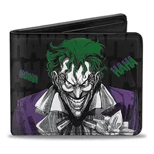 Cartera Plegable De Pu Con Hebilla - Joker Sonriendo + Riend