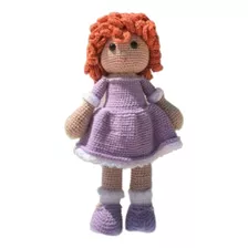 Boneca Ruiva Artesanal Vestido Feito Em Crochê Amigurumi