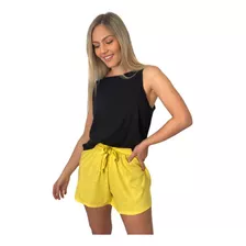 Short De Lino Corto Mujer Ideal Verano 