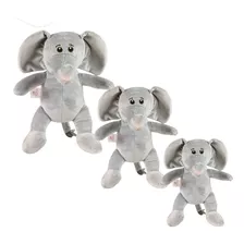 Trio De Animais Safari Elefante Bichinhos Pmg Para Criança