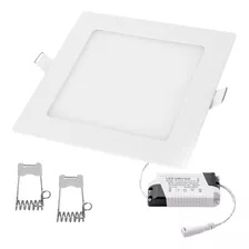 Painel Plafon Led Embutir Slim 15x15 12w Quadrado Branco 