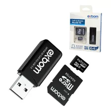 Cartão De Memória 64gb Micro Sd Adaptador E Pen Drive Exbom