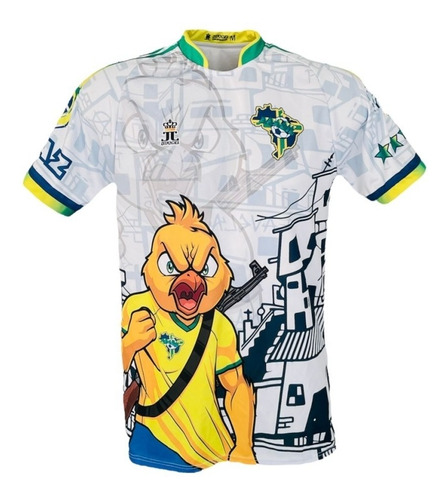 Camisa Brasil Seleção De Quebrada Favela Brasileira Branca