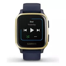 Smartwatch Garmin Venu Venu Sq - Music Edition 1.3 Caja 40mm De Polímero Reforzado Con Fibra Navy, Malla Navy De Silicona