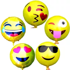 Pack 12 Globos Emoji Emoticons Niños Cumpleaños Sin Varas