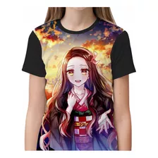 Camiseta/camisa Infantil Demon Slayer Nezuko Paisagem