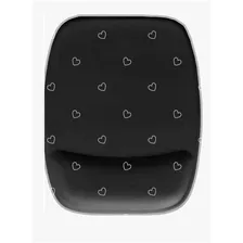 Mousepad Com Apoio De Pulso Ergonômico Preto Corações