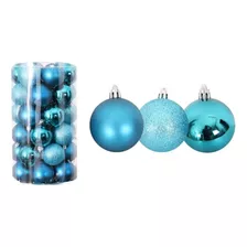 Esferas De Navidad 30pz Decoración Navideña Árbol Color Turquesa