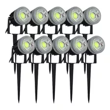 Luz Jardim Verde Espeto Grama Led Luminaria Bivolt Kit 10 