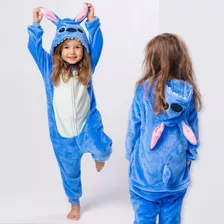 Pijama Macacão Menina Infantil Kigurumi De Pelúcia Com Zíper