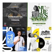 Pack Com 100 Imagens Gospel Editáveis: Canva 