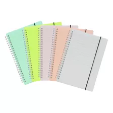 Kit 5 Cadernos A5 Plástico Transparente Com Elástico Sortido