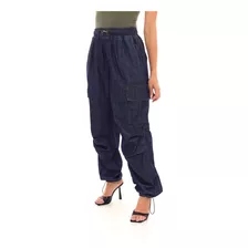 Calça Jeans Feminina Parachute Cargo Com Reguladores 23027 