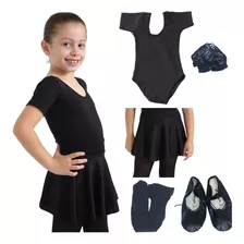 Roupa De Ballet Infantil Linda Na Cor Preta 