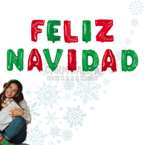 Globo Letras Letrero Feliz Navidad Merry Christmas Decoració