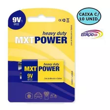 Kit 10 Baterias 9v 6f22 Longa Duração Zinco Mxtpower