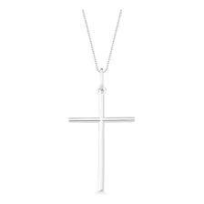 Colar Cruz Crucifixo Grande Prata 925