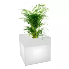 Macetero Blanco Led Cuadrado 43 X 43 X 43 Prof. 25 Cm