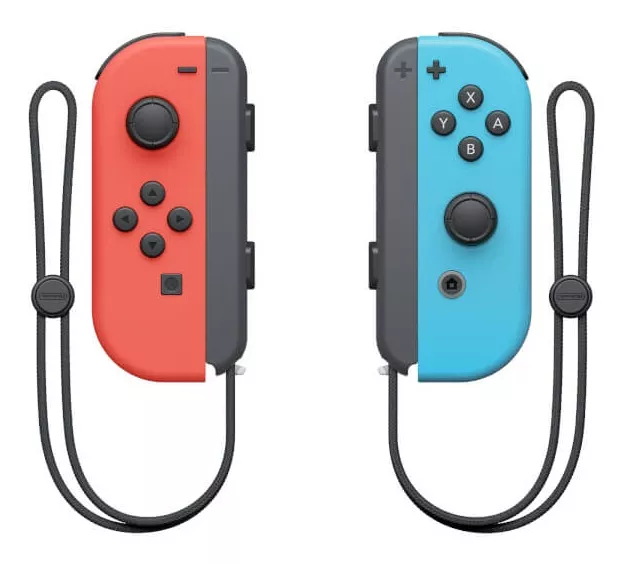 Kit De Controle Joystick Sem Fio Nintendo Switch Joy-con (l)/(r) Vermelho-neón E Azul-neón