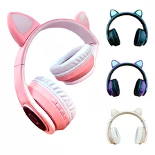 Fone Ouvido Bluetooth Gatinho Infantil Led Meninos E Meninas