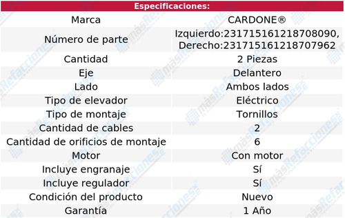 2 Elevadores De Vidrio Elect Delanteros Cardone Aveo5 07_11 Foto 2