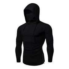 Sudadera Hombre Cuello Alto Con Capucha Y Mascarilla