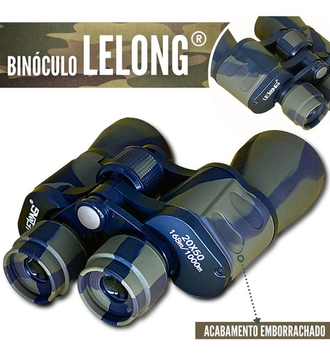 Binóculo Lelong Le 2051 20x50 Profissional Camuflado Militar