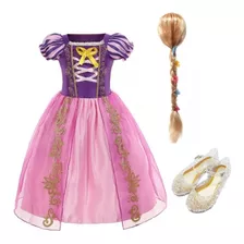Disfraz Rapunzel Con Peluca Niña Importad Regalo Cumpleaños 