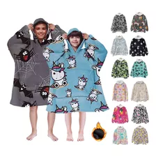 Pijama Bata Frazada Polar Polerón Térmica De Felpa Niña Niño