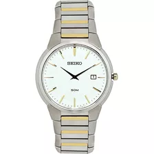 Reloj Seiko Hombre Skp299 P1 Cristal Zafiro Color De La Malla Plateado Combinado Dorado Color Del Bisel Plateado Color Del Fondo Marfil