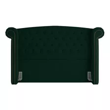 Cabeceira Cama Box Casal King 195cm Provença P02 Veludo Verd Cor Verde-escuro